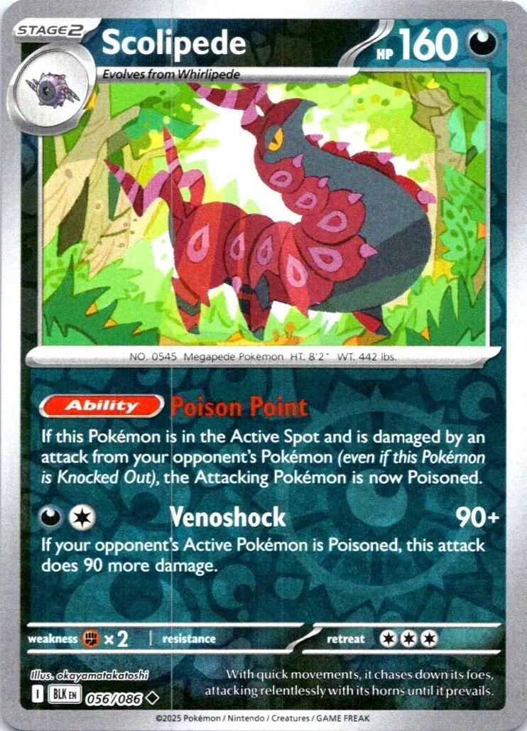 Black Bolt Scolipede [Reverse] Pokémon card